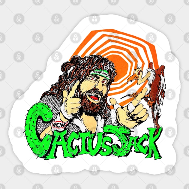 WCW Cactus Jack Sticker by Meat Beat